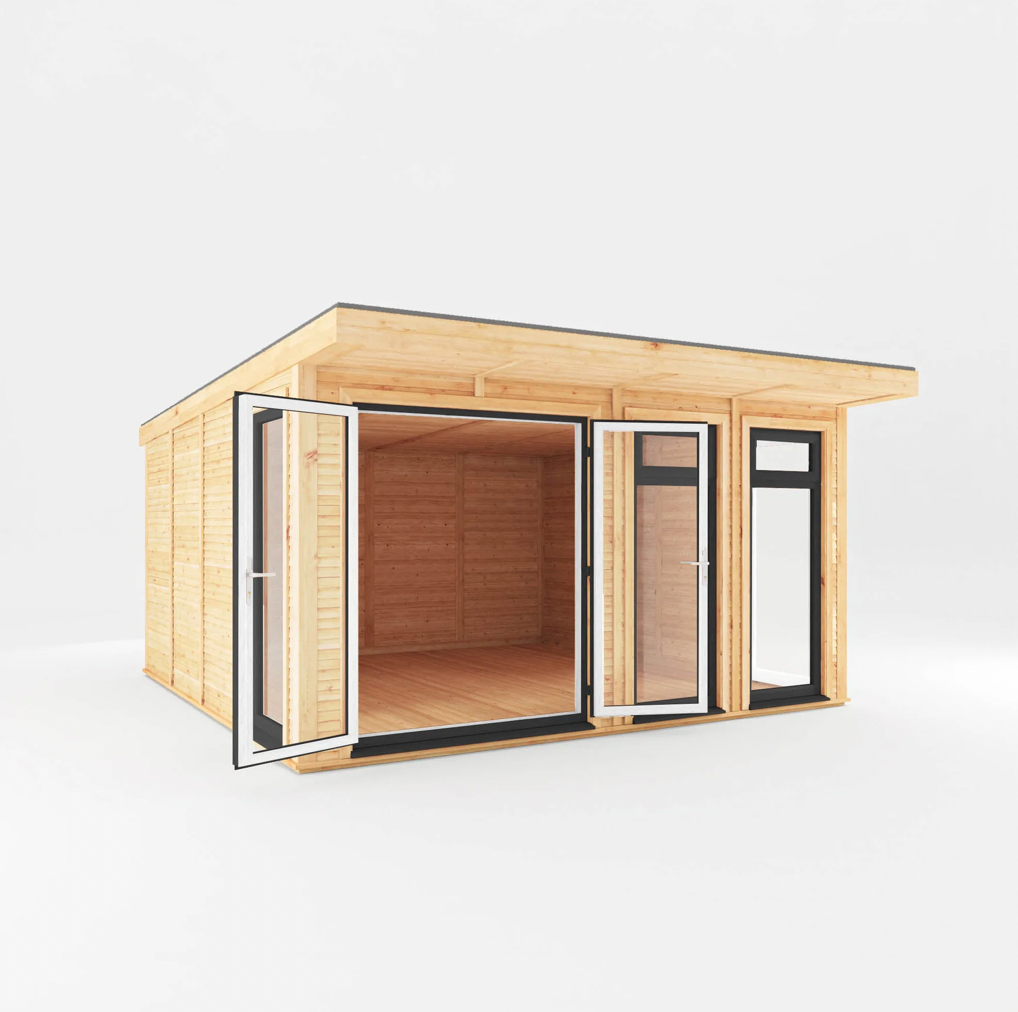 The 4m x 4m Edwinstowe Insulated Garden Room with Anthracite UPVC (Windows & Doors) - Ornate Outbuildings 