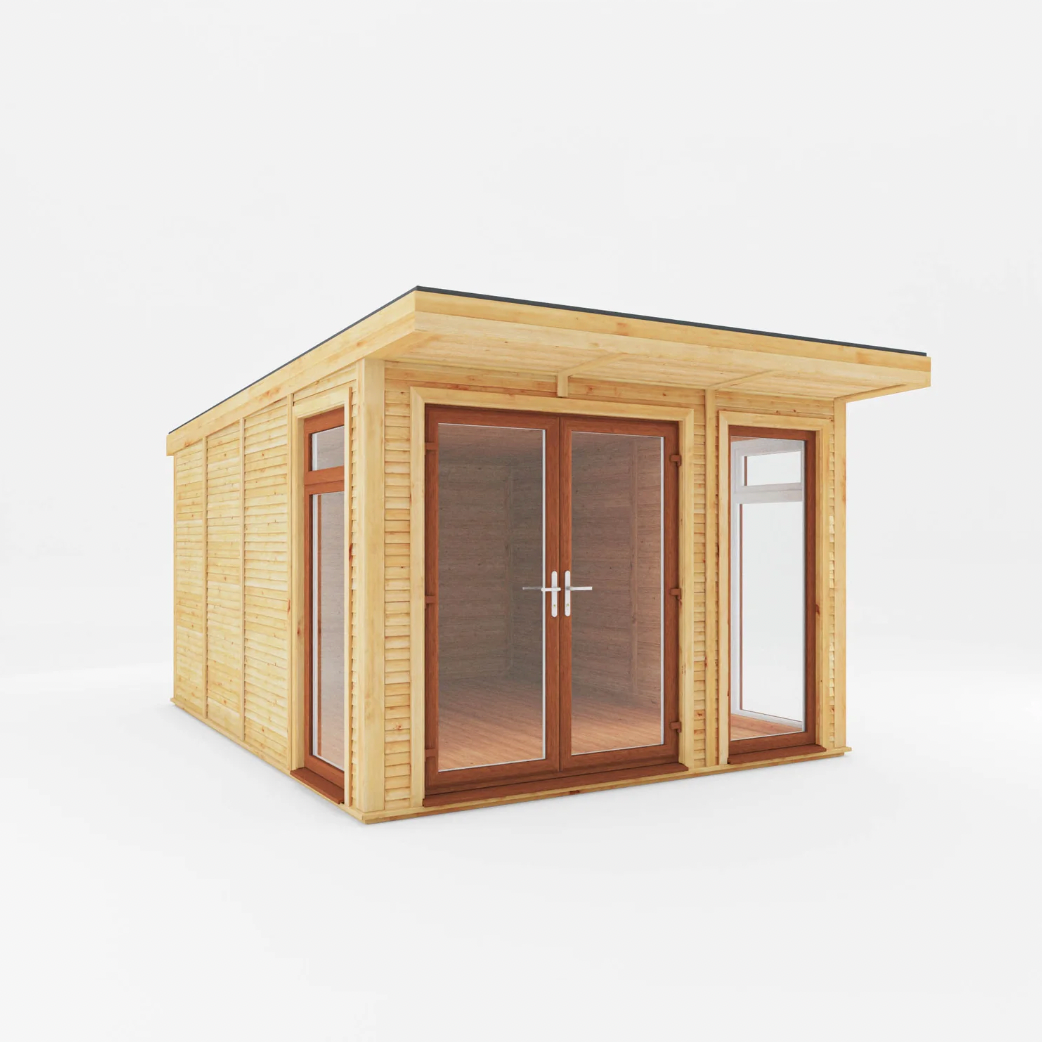 The Edwinstowe Insulated Garden Room 3m x 4m with Oak UPVC ( Windows & Doors ) - Ornate Outbuildings 