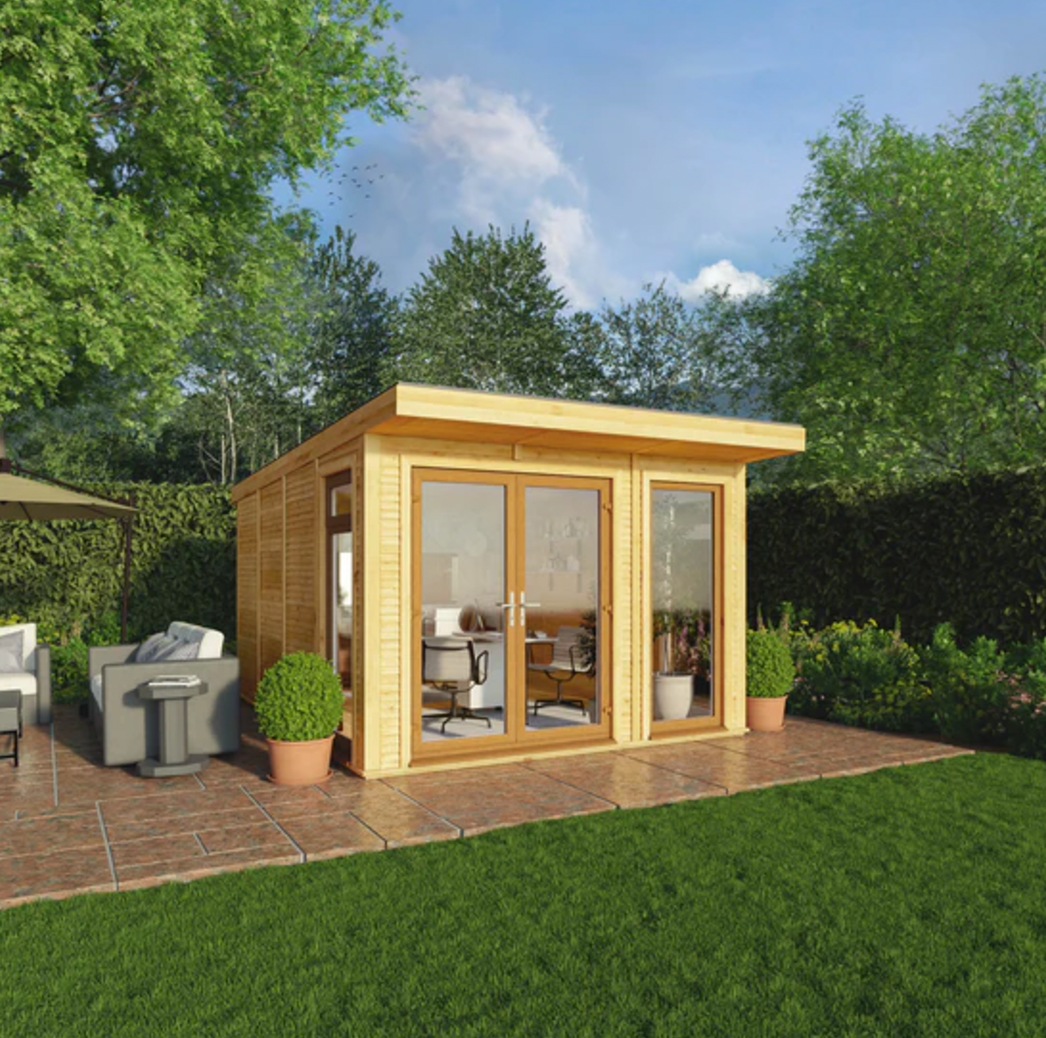 The Edwinstowe Insulated Garden Room 3m x 4m with Oak UPVC ( Windows & Doors ) - Ornate Outbuildings 