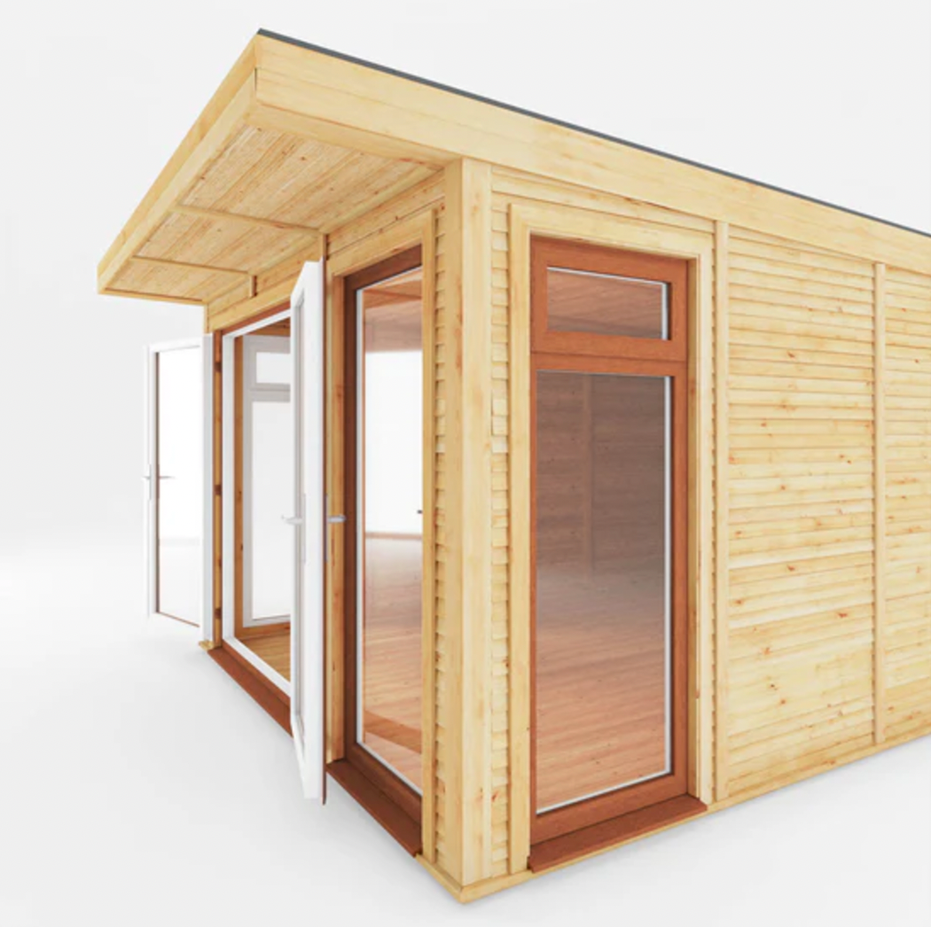 The Edwinstowe Insulated Garden Room 3m x 4m with Oak UPVC ( Windows & Doors ) - Ornate Outbuildings 