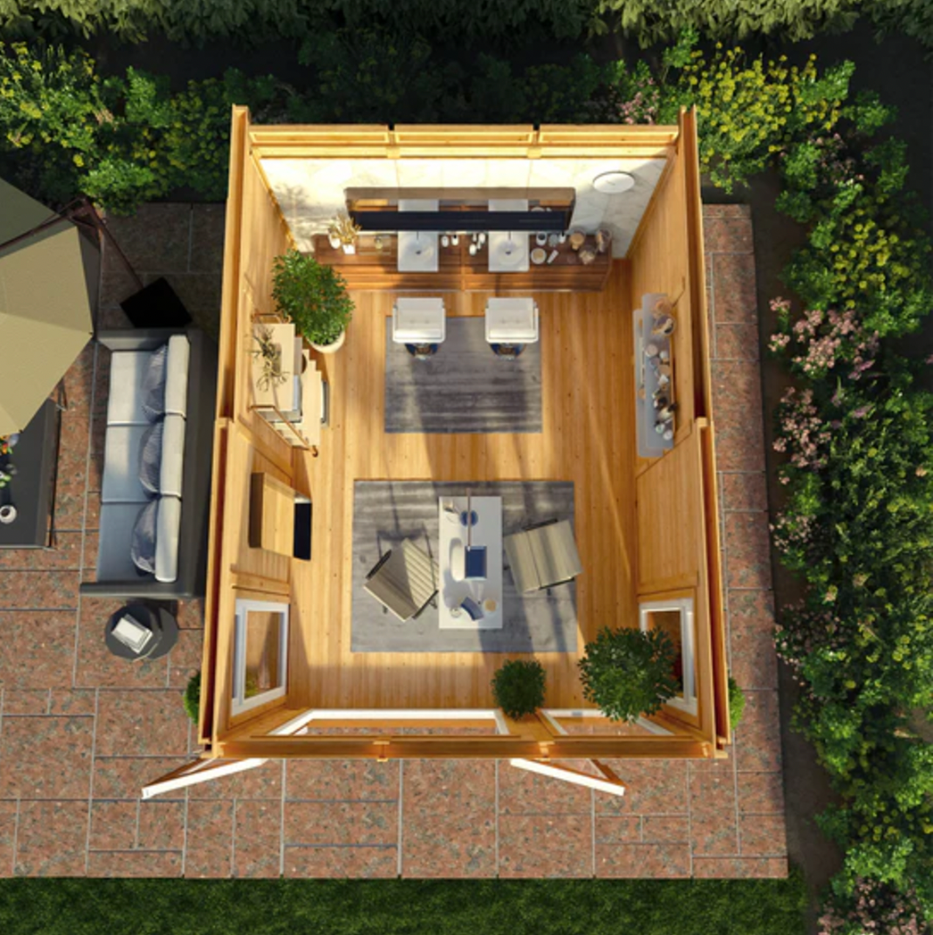 The Edwinstowe Insulated Garden Room 3m x 4m with Oak UPVC ( Windows & Doors ) - Ornate Outbuildings 