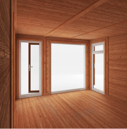 The Edwinstowe Insulated Garden Room 3m x 4m with Oak UPVC ( Windows & Doors ) - Ornate Outbuildings 