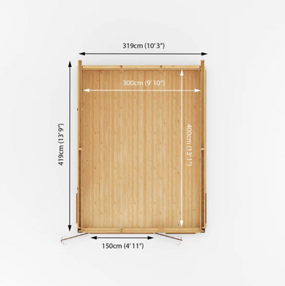 The Edwinstowe Insulated Garden Room 3m x 4m with Oak UPVC ( Windows & Doors ) - Ornate Outbuildings 