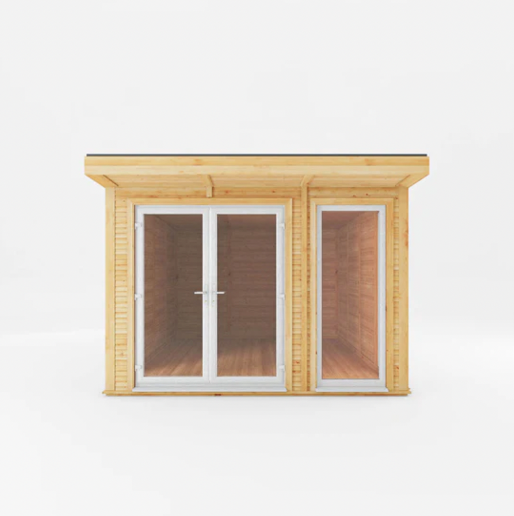 The Edwinstowe Insulated Garden Room 3m x 4m with White UPVC (Windows & Doors ) - Ornate Outbuildings 