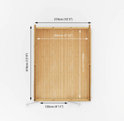 The Edwinstowe Insulated Garden Room 3m x 4m with White UPVC (Windows & Doors ) - Ornate Outbuildings 