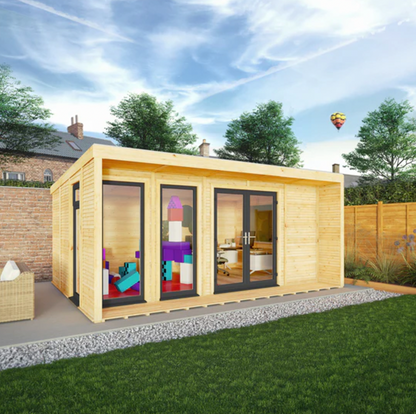 The 5m x 3m Edwinstowe Insulated Garden Room with Anthracite UPVC (Windows & Doors) - Ornate Outbuildings 