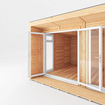 The 5m x 3m Edwinstowe Insulated Garden Room with White UPVC ( Windows & Doors) - Ornate Outbuildings 