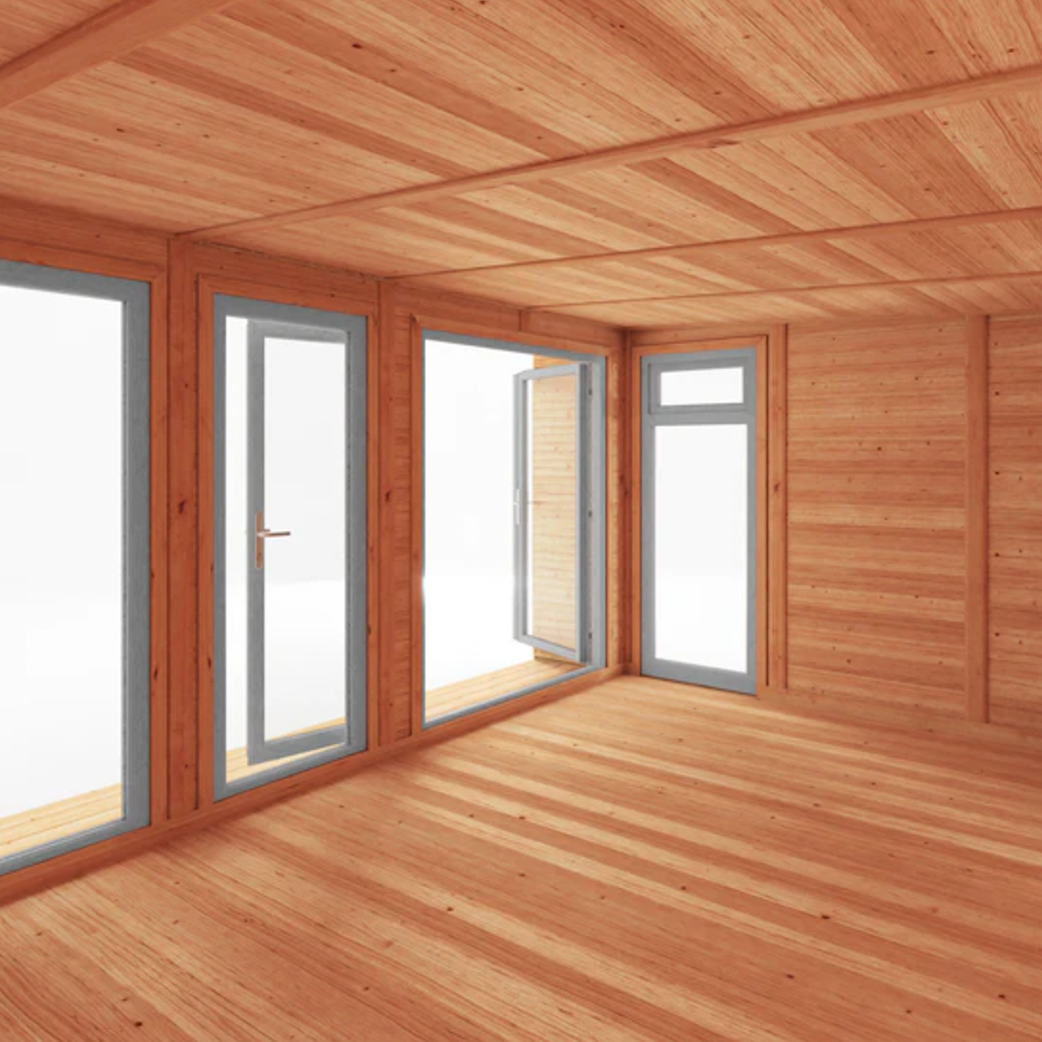 The 5m x 3m Edwinstowe Insulated Garden Room with White UPVC ( Windows & Doors) - Ornate Outbuildings 