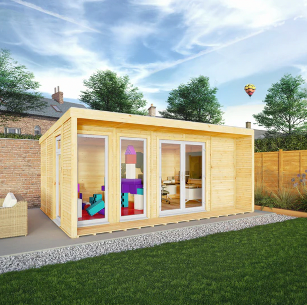 The 5m x 3m Edwinstowe Insulated Garden Room with White UPVC ( Windows & Doors) - Ornate Outbuildings 