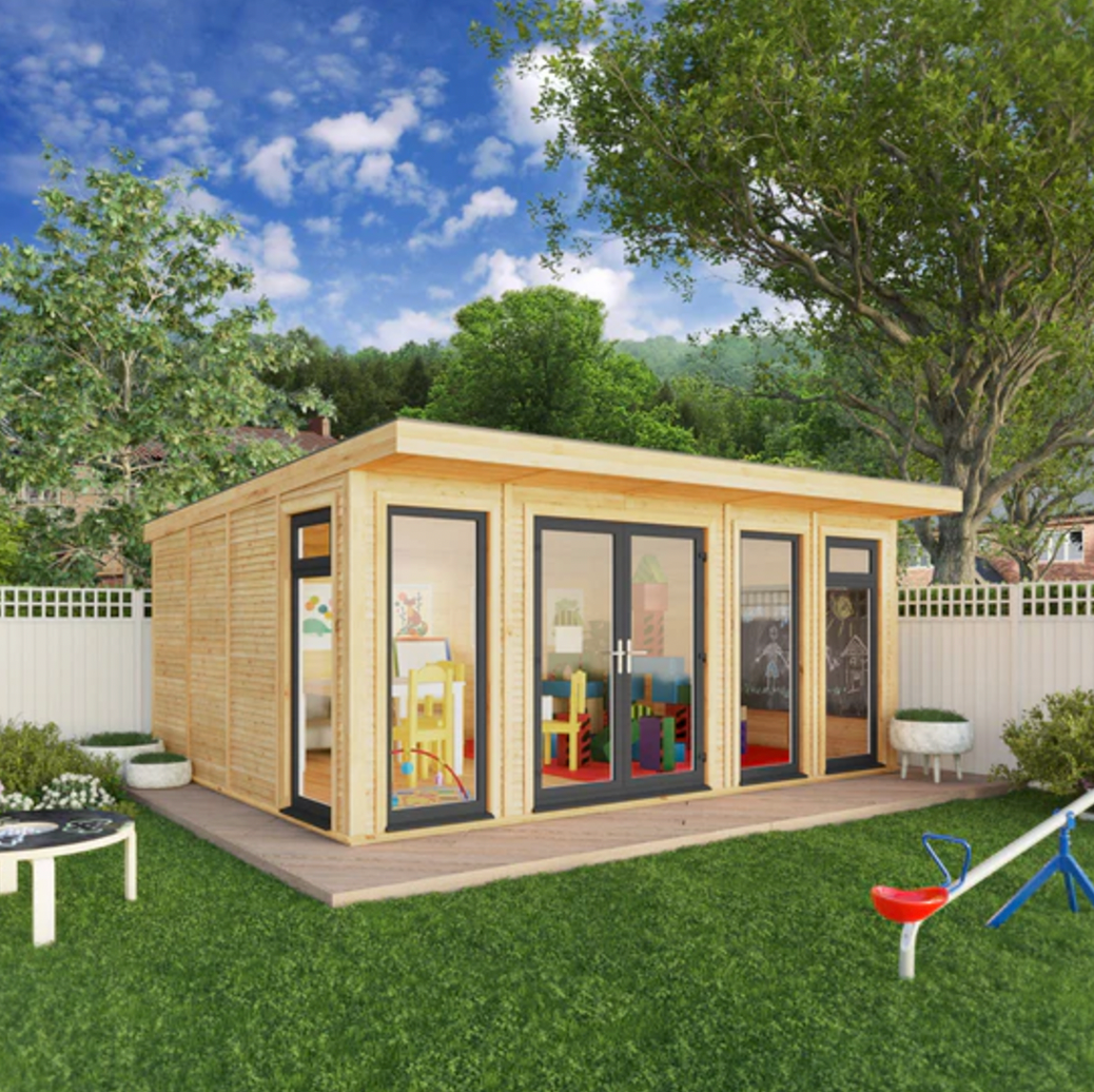 The Edwinstowe Insulated Garden Room 5m x 4m with Anthracite UPVC (Windows & Doors) - Ornate Outbuildings 