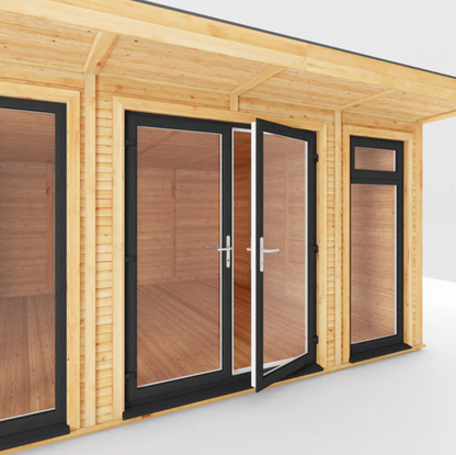 The Edwinstowe Insulated Garden Room 5m x 4m with Anthracite UPVC (Windows & Doors) - Ornate Outbuildings 