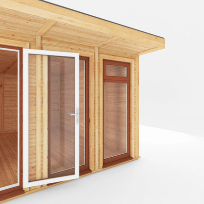 The Edwinstowe Insulated Garden Room 6m x 4m with Oak UPVC (Windows & Doors) - Ornate Outbuildings 