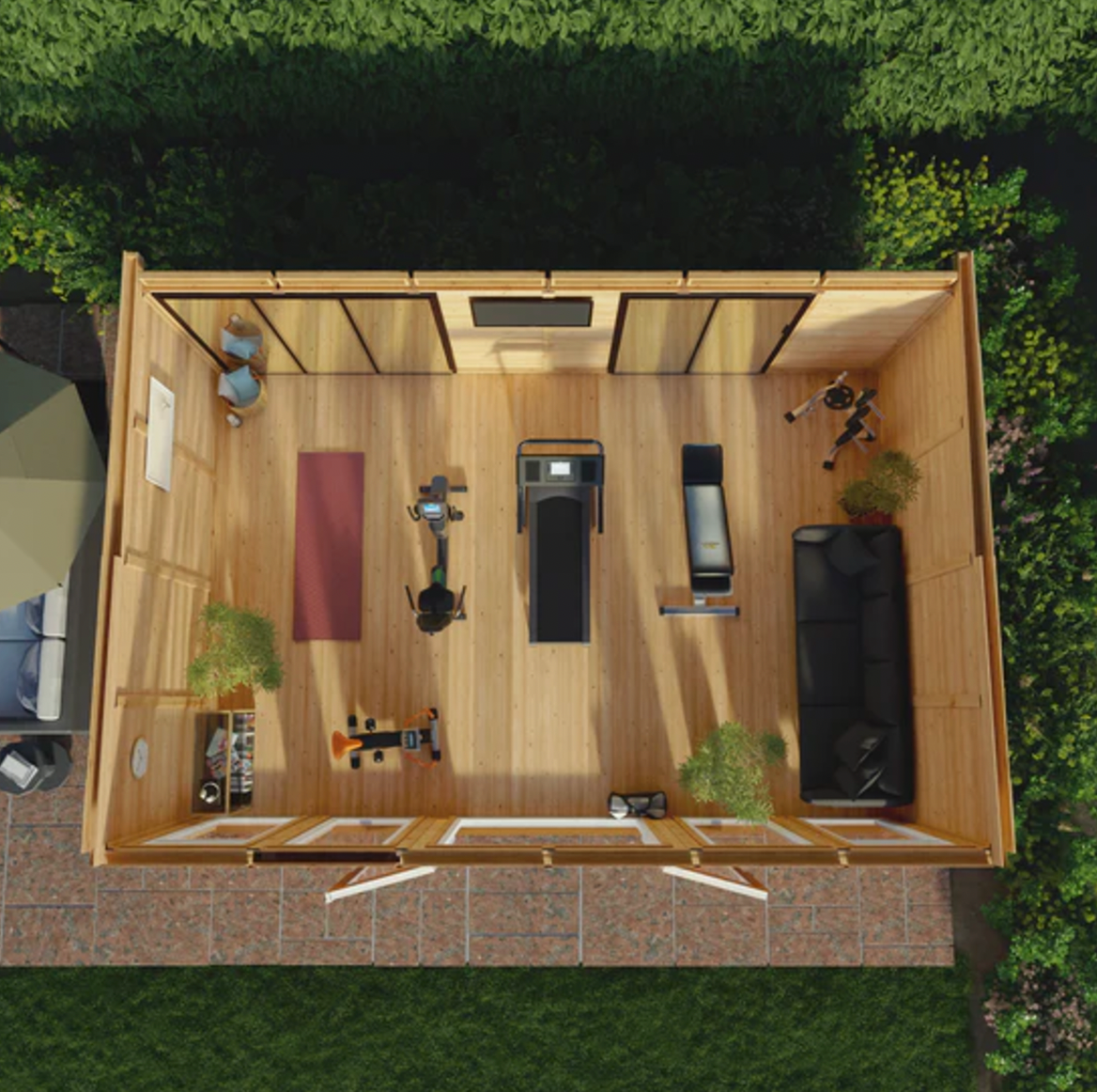 The Edwinstowe Insulated Garden Room 6m x 4m with Oak UPVC (Windows & Doors) - Ornate Outbuildings 