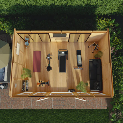 The Edwinstowe Insulated Garden Room 6m x 4m with Oak UPVC (Windows & Doors) - Ornate Outbuildings 