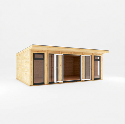 The Edwinstowe Insulated Garden Room 6m x 4m with Anthracite UPVC (Windows & Doors) - Ornate Outbuildings 