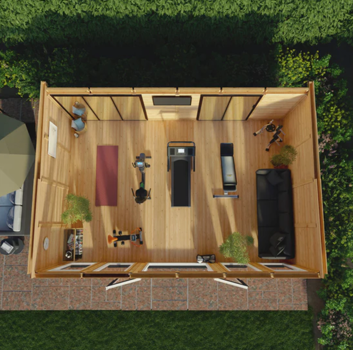 The Edwinstowe Insulated Garden Room 6m x 4m with Anthracite UPVC (Windows & Doors) - Ornate Outbuildings 