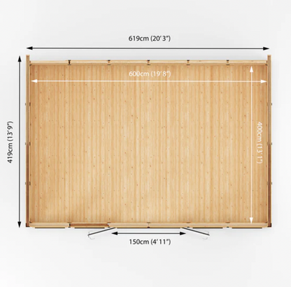 The Edwinstowe Insulated Garden Room 6m x 4m with Anthracite UPVC (Windows & Doors) - Ornate Outbuildings 