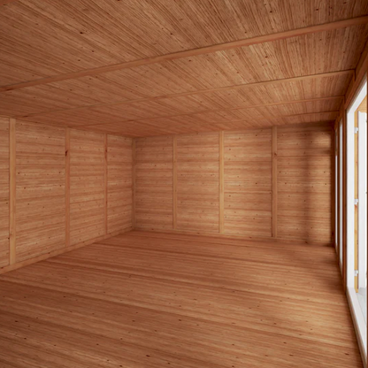 The Edwinstowe Insulated Garden Room 6m x 4m with White UPVC (Windows & Doors) - Ornate Outbuildings 