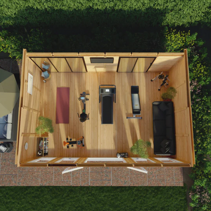 The Edwinstowe Insulated Garden Room 6m x 4m with White UPVC (Windows & Doors) - Ornate Outbuildings 