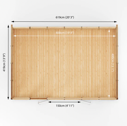The Edwinstowe Insulated Garden Room 6m x 4m with White UPVC (Windows & Doors) - Ornate Outbuildings 