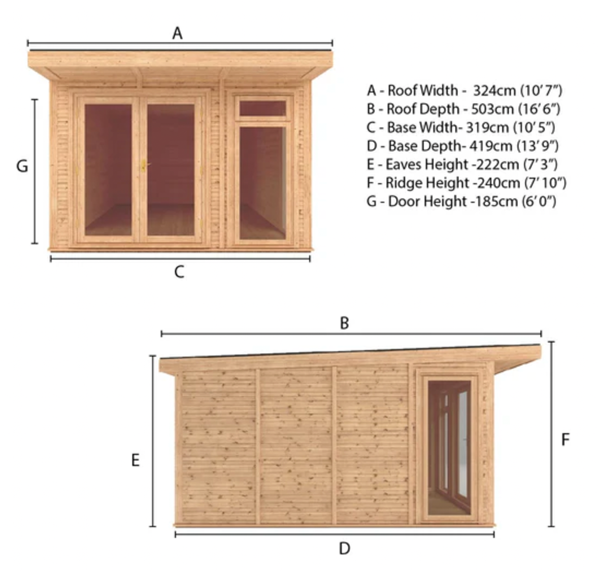 The Edwinstowe Insulated Garden Room 3m x 4m - Ornate Outbuildings 