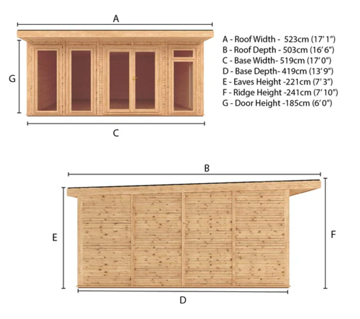 The Edwinstowe Insulated Garden Room 5m x 4m - Ornate Outbuildings 