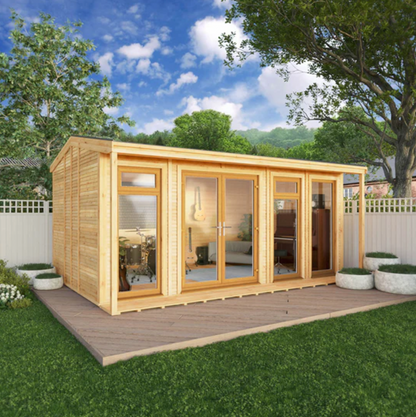 The 5m x 3m Thoresby Insulated Garden Room with Oak UPVC (Windows & Doors) - Ornate Outbuildings 