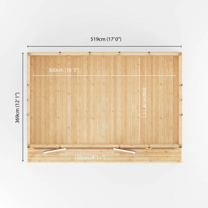 The 5m x 3m Thoresby Insulated Garden Room with Oak UPVC (Windows & Doors) - Ornate Outbuildings 