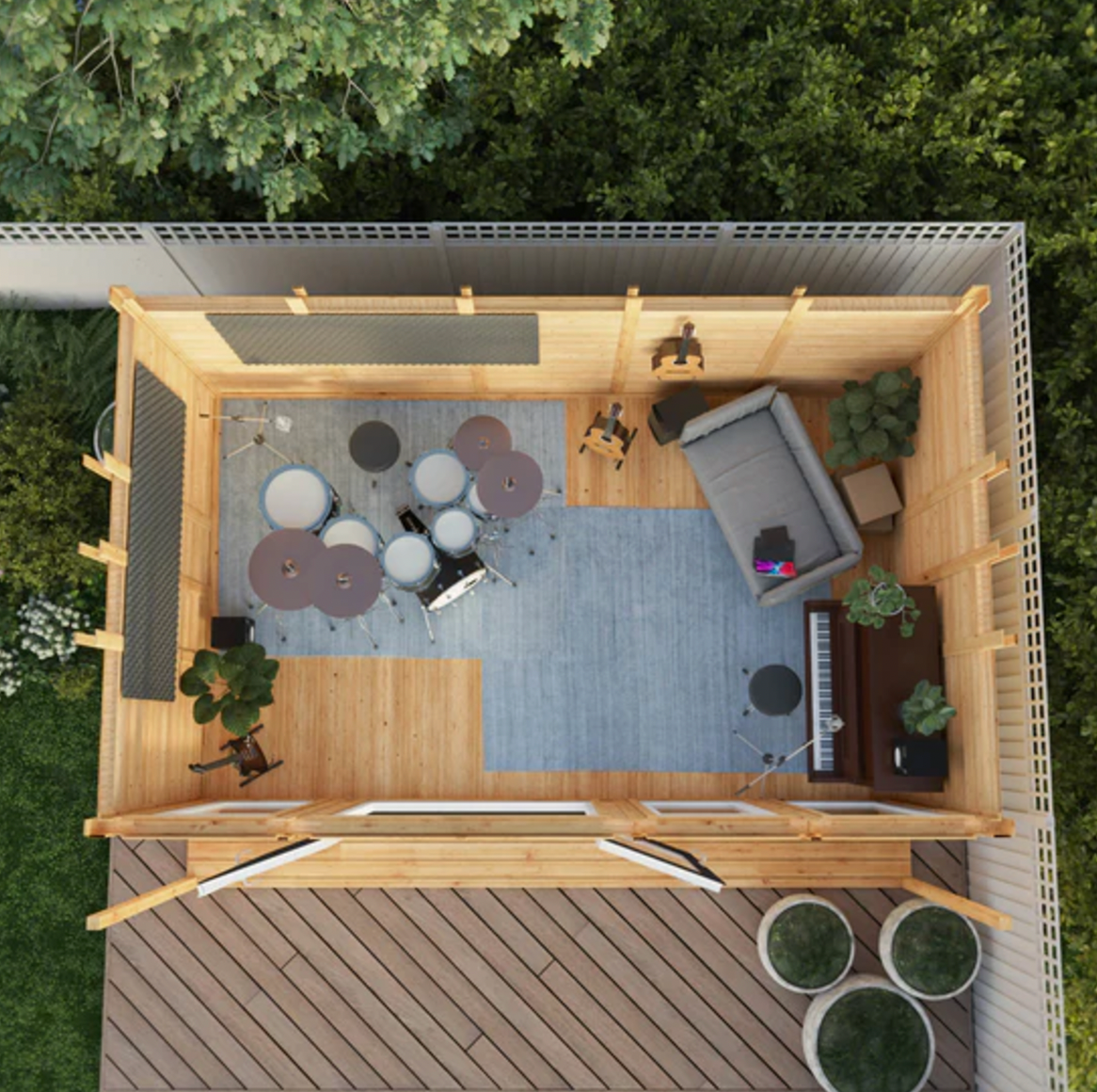 The 5m x 3m Thoresby Insulated Garden Room with Anthracite UPVC (Windows & Doors) - Ornate Outbuildings 