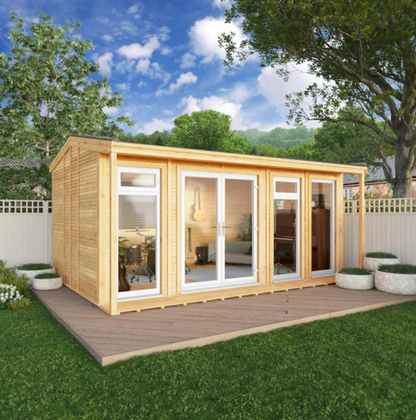 The 5m x 3m Thoresby Insulated Garden Room with White UPVC (Windows & Doors) - Ornate Outbuildings 