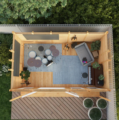 The 5m x 3m Thoresby Insulated Garden Room with White UPVC (Windows & Doors) - Ornate Outbuildings 