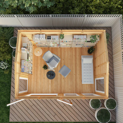 The Rufford Insulated Garden Room 4m x 3m with Oak UPVC (Windows & Doors) - Ornate Outbuildings 