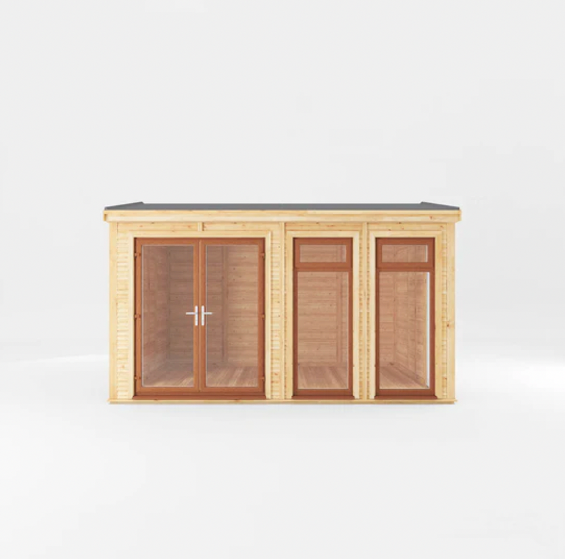 The Rufford Insulated Garden Room 4m x 3m with Oak UPVC (Windows & Doors) - Ornate Outbuildings 