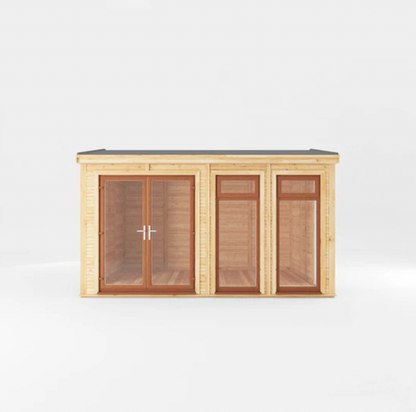 The Rufford Insulated Garden Room 4m x 3m with Oak UPVC (Windows & Doors) - Ornate Outbuildings 