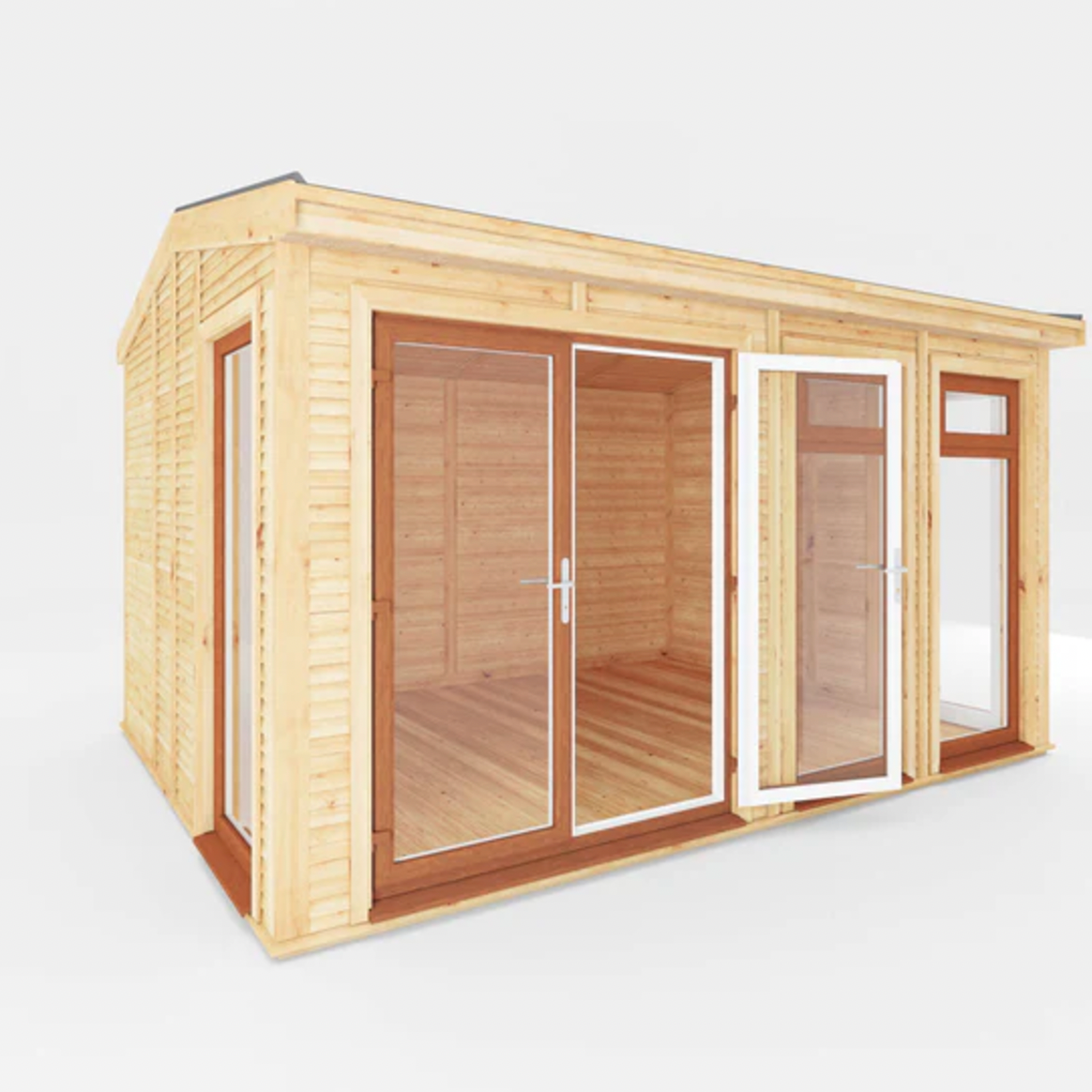 The Rufford Insulated Garden Room 4m x 3m with Oak UPVC (Windows & Doors) - Ornate Outbuildings 