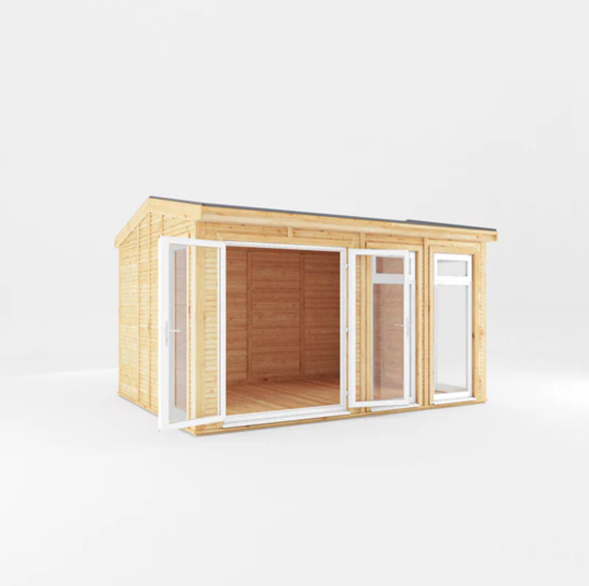 The Rufford Insulated Garden Room 4m x 3m with White UPVC (WIndows & Doors) - Ornate Outbuildings 