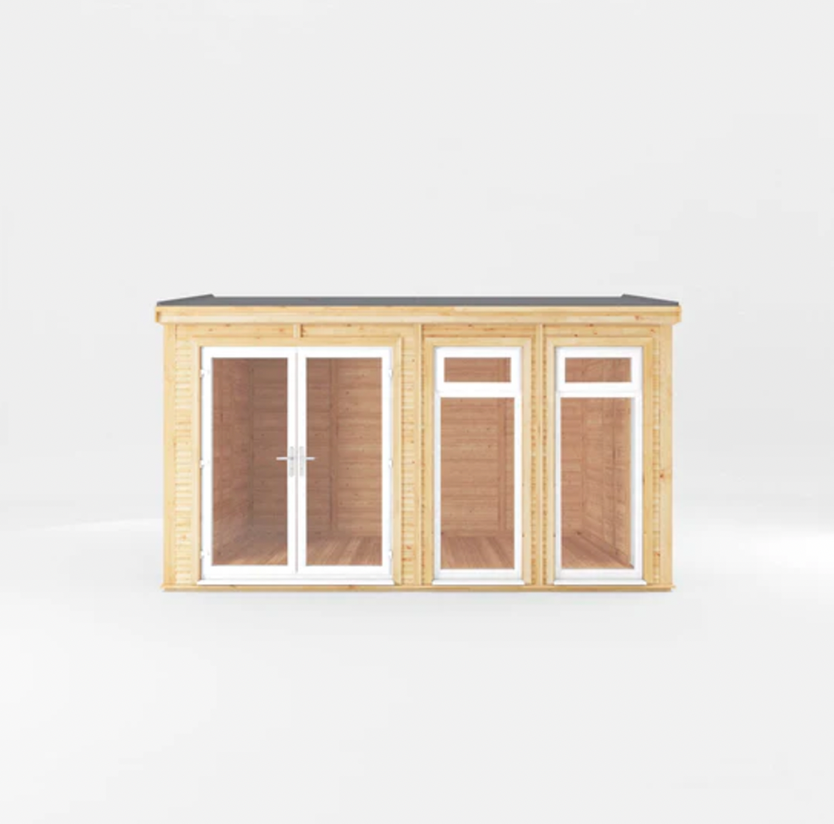 The Rufford Insulated Garden Room 4m x 3m with White UPVC (WIndows & Doors) - Ornate Outbuildings 