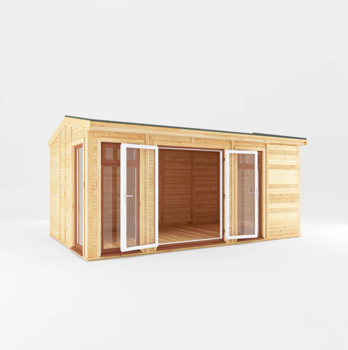 The 5m x 3m Rufford Insulated Garden Room with Oak UPVC( Windows & Doors) - Ornate Outbuildings 