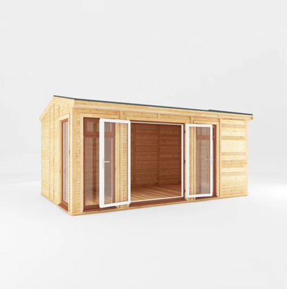 The 5m x 3m Rufford Insulated Garden Room with Oak UPVC( Windows & Doors) - Ornate Outbuildings 