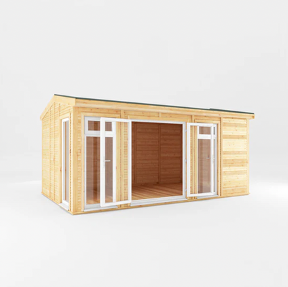 The 5m x 3m Rufford Insulated Garden Room with White UPVC ( Windows & Doors) - Ornate Outbuildings 