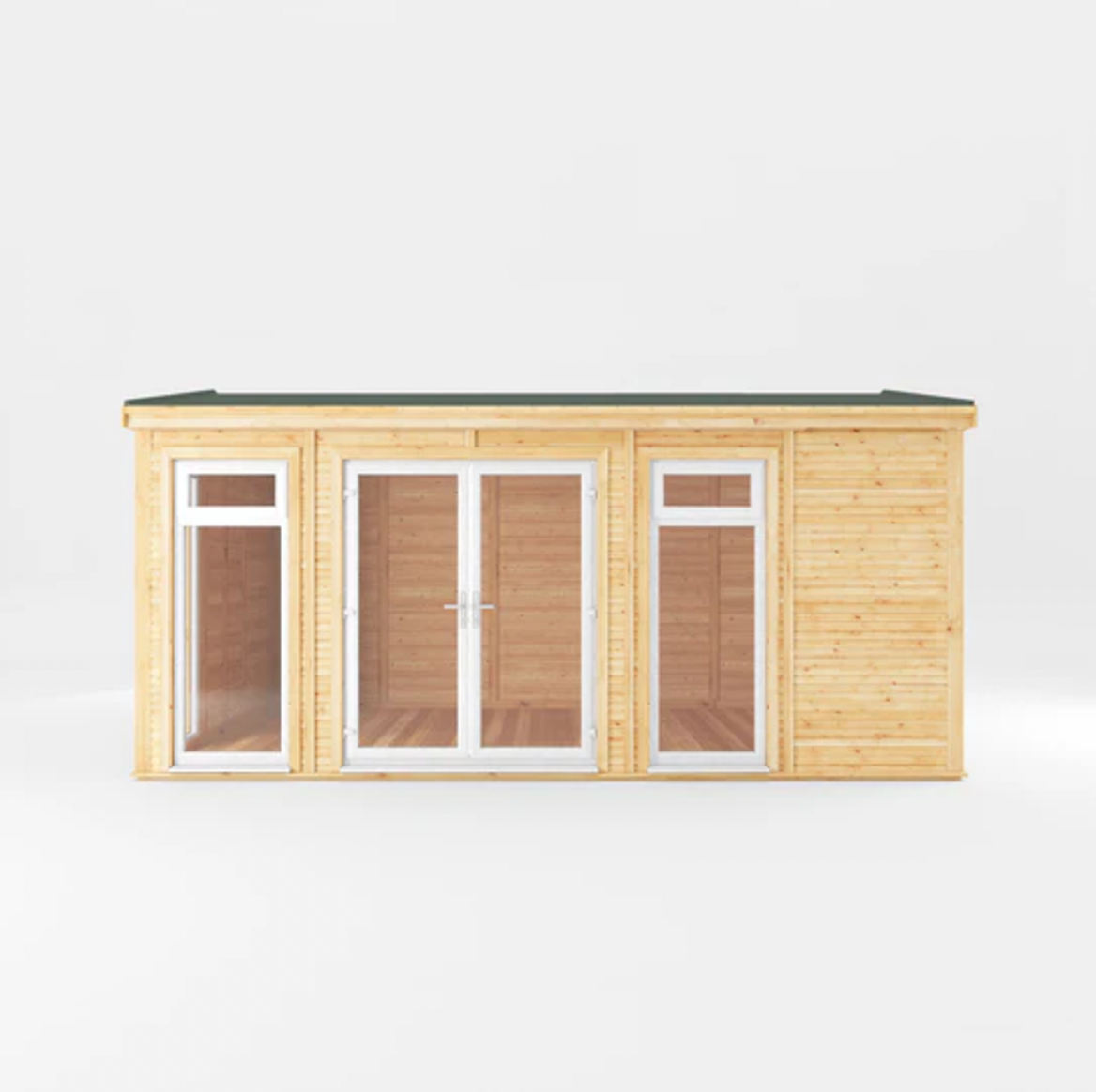 The 5m x 3m Rufford Insulated Garden Room with White UPVC ( Windows & Doors) - Ornate Outbuildings 