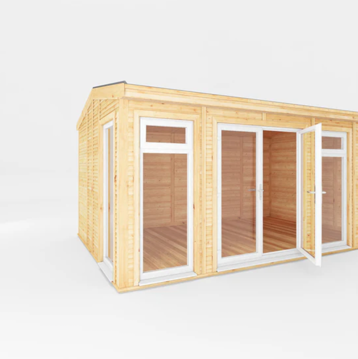 The 5m x 3m Rufford Insulated Garden Room with White UPVC ( Windows & Doors) - Ornate Outbuildings 