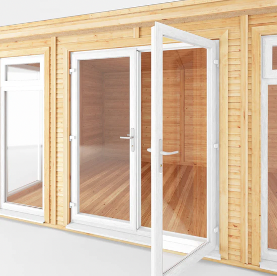 The 5m x 3m Rufford Insulated Garden Room with White UPVC ( Windows & Doors) - Ornate Outbuildings 