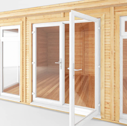 The 5m x 3m Rufford Insulated Garden Room with White UPVC ( Windows & Doors) - Ornate Outbuildings 