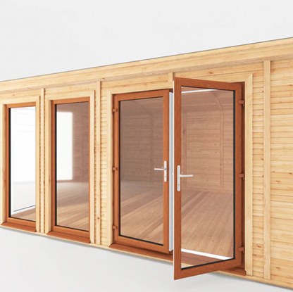 The Rufford Insulated Garden Room 5m x 4m with Oak UPVC ( Windows & Doors) - Ornate Outbuildings 