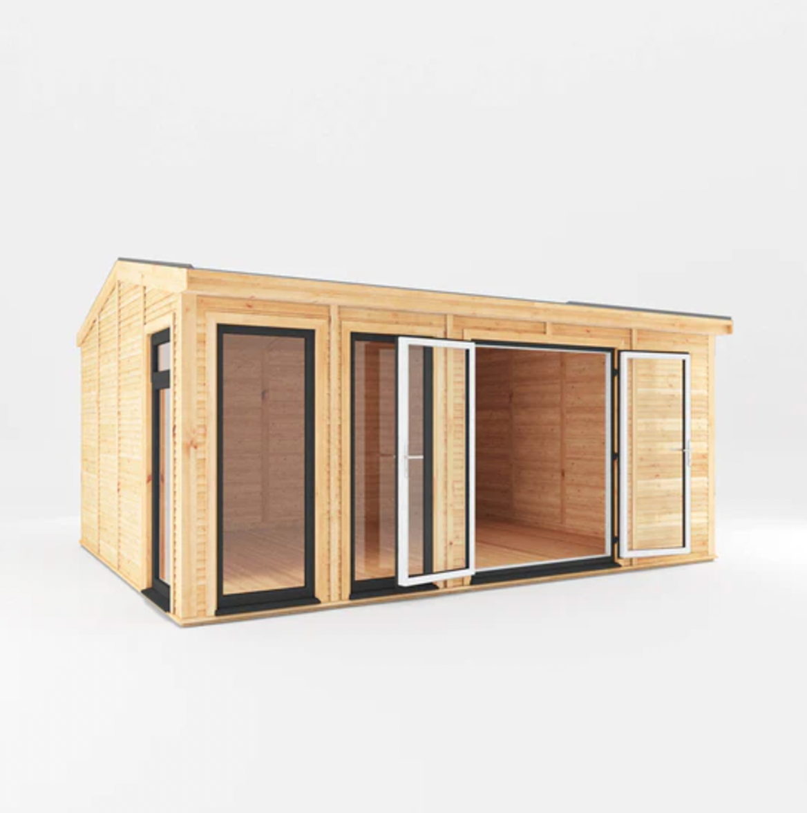 The Rufford Insulated Garden Room 5m x 4m with Anthracite UPVC ( Windows & Doors) - Ornate Outbuildings 