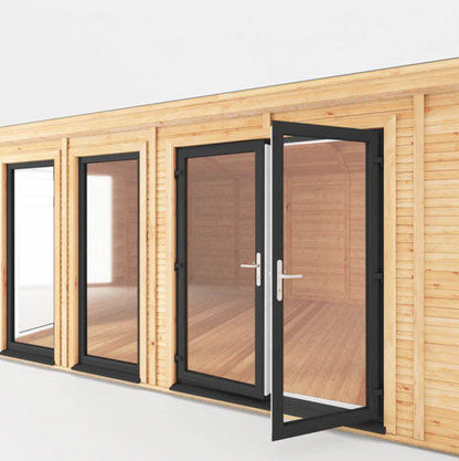 The Rufford Insulated Garden Room 5m x 4m with Anthracite UPVC ( Windows & Doors) - Ornate Outbuildings 