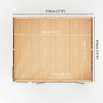 The Rufford Insulated Garden Room 5m x 4m with Anthracite UPVC ( Windows & Doors) - Ornate Outbuildings 