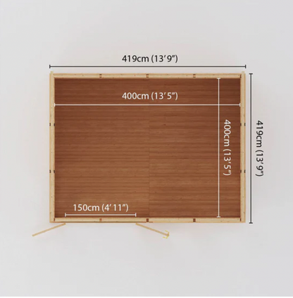 The Rufford Insulated Garden Room 4m x 4m - Ornate Outbuildings 