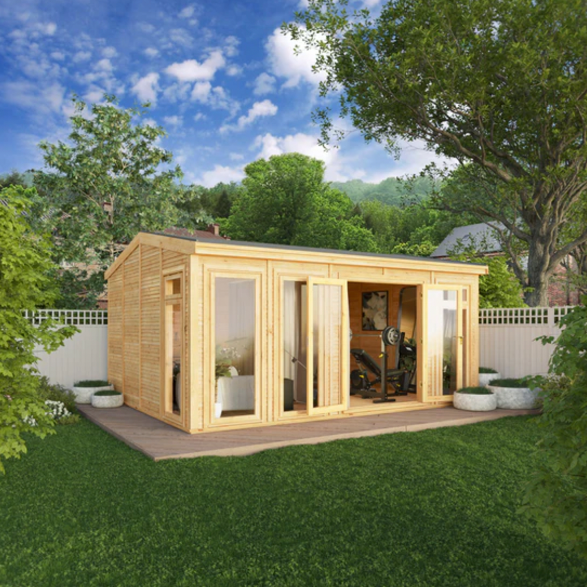 The Rufford Insulated Garden Room 5m x 4m - Ornate Outbuildings 